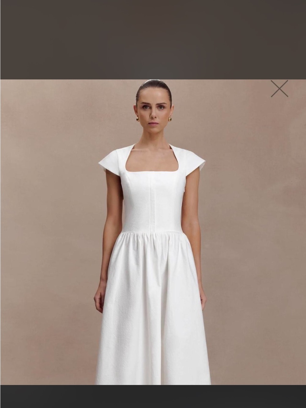 Meshki Cream Square Neck Mini Dress - Picture 4 of 6